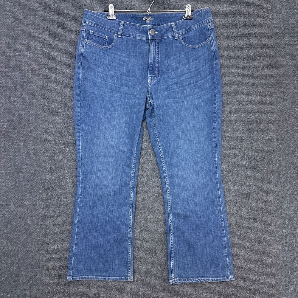 New Riders by Lee Womens Jeans 18P Relaxed Straight Blue Midrise Slender Stretch
